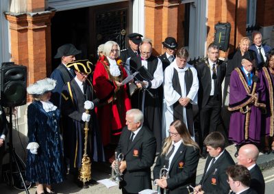 The Mayor read the Proclamation from the front door of the Town Hall