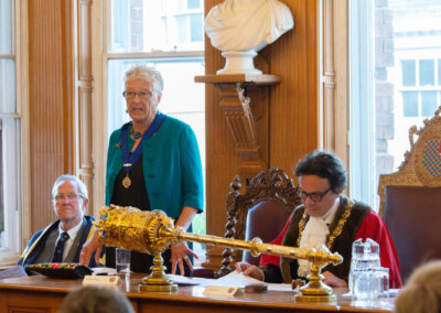Deputy Mayor Imogen Makepeace speaking at the Annual Meeting of Lewes Town Council